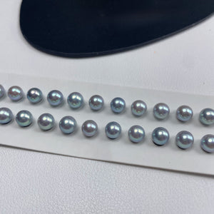 5A 5-9mm Silver Grey Akoya Pearl, Natural Round Loose Pearl with High Luster and Minimal Blemish, Undrilled Half Drilled 1mm or Fully Drilled 0.7mm