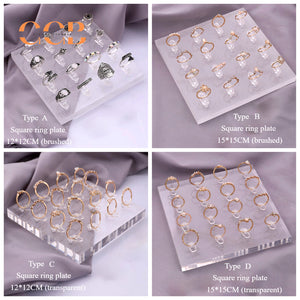 White Acrylic Ring Display Stand, Minimalist Jewelry Holder