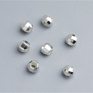 10pcs 2.5-5mm S925 Sterling Silver Faceted Spacer Beads