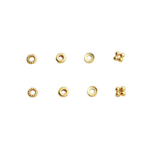 10pcs S925 Sterling Silver Gold-Plated Mini Round Spacer Beads