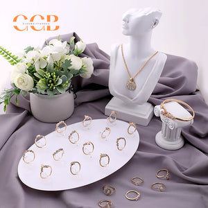 White Acrylic Ring Display Stand, Minimalist Jewelry Holder