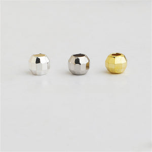 10pcs 2.5-5mm S925 Gold-Plated Faceted Spacer Beads for DIY Jewelry Making