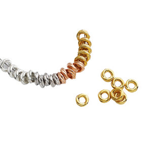 10pcs S925 Sterling Silver Twisted Circle Spacer Beads 3-4mm