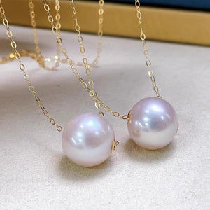 5A 12-13mm Round Pink Luster Pearl Bead, Strong Mirror Surface South Sea Pearl with 1.8mm Hole, 18K Gold Large Hole Pearl Wholesale
