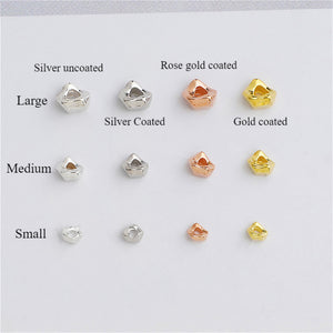 10pcs S925 Silver Irregular Round Spacer Beads