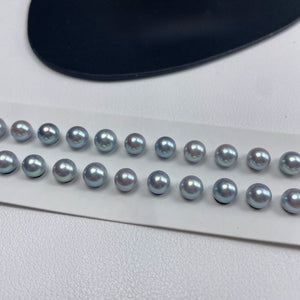 5A 5-9mm Silver Grey Akoya Pearl, Natural Round Loose Pearl with High Luster and Minimal Blemish, Undrilled Half Drilled 1mm or Fully Drilled 0.7mm