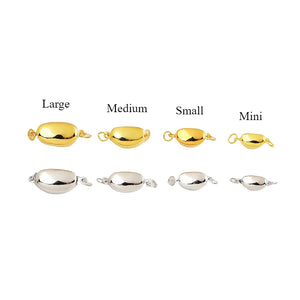 S925 Sterling Silver Ingot Buckle for DIY Bracelet & Necklace, 4 Sizes