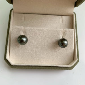 3A Tahitian Black Pearl Earrings 8–14mm in 18K Gold for Women