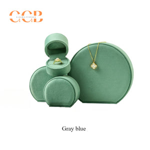 Green Luxury Velvet Jewelry Gift Box Set with Ring, Necklace & Earring Holders, High-End Jewelry Packaging for Wedding or Display