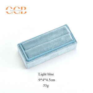 Mini rectangular velvet jewelry ring box