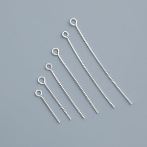 20pcs 15-40mm S925 Sterling Silver Round Head, 9-Shaped, T-Pin Needles