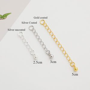 S925 Sterling Silver Extension Chain, Tail Chain DIY Bead Accessories 2.5-5cm