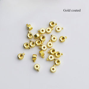 10pcs 3mm S925 Sterling Silver and Gold-Plated End Cap Beads