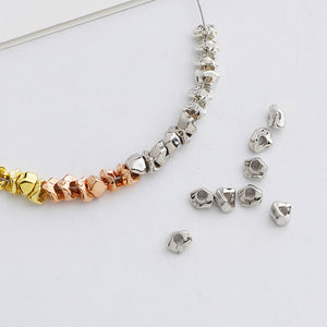 10pcs S925 Silver Irregular Round Spacer Beads