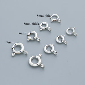 S925 Sterling Silver Spring Buckle for Bracelet & Necklace DIY