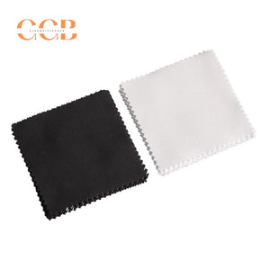 50pcs white or black custom logo silver polishing cloth