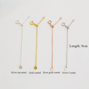 10pcs 8cm S925 Sterling Silver Cross Extension Chain