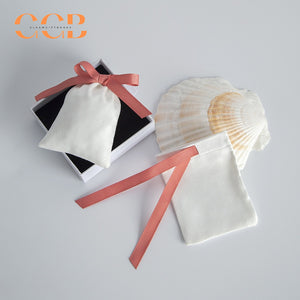 20pcs white jewelry pouch with pink bow, luxury drawstring gift bags for rings earrings necklaces, elegant jewelry packaging set
