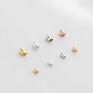 10pcs 1.2-2mm S925 Sterling Silver Tube Spacer Beads
