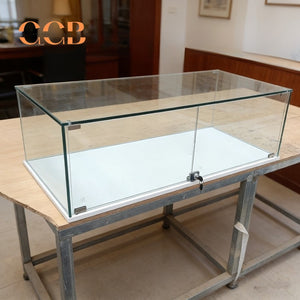 Lockable Glass Jewelry Display Case with Sliding Doors | Countertop Display Cabinet for Pearl, Necklace & Gemstone Display