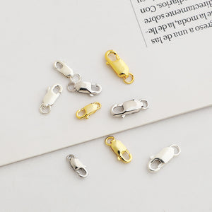 10pcs 8,10,12mm S925 Sterling Silver Square Lobster Clasps for DIY Jewelry