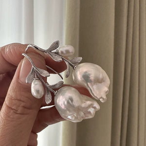 S925 Sterling Silver Leaf Branch Earring Setting