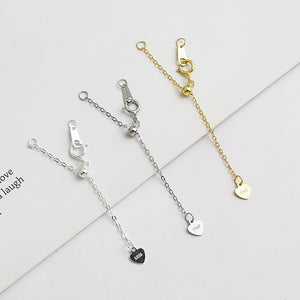 10pcs 5cm S925 Sterling Silver Heart Extension Chain