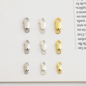 10pcs 8,10,12mm S925 Sterling Silver Square Lobster Clasps for DIY Jewelry