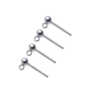 10pcs S925 Sterling Silver Open and Closed Hoop Round Bead Earring Post