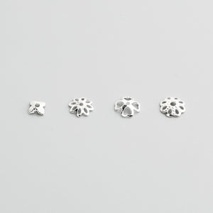 S925 Sterling Silver Flower Bead Caps for DIY Crystal Bracelets