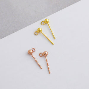 10pcs S925 Sterling Silver Open and Closed Hoop Round Bead Earring Post