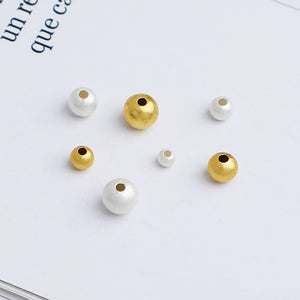 50pcs 2-6mm S925 Sterling Silver Frosted Matte Spacer Beads