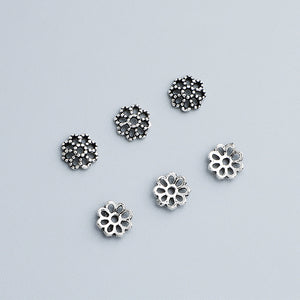 10pcs S925 Silver Gold Plated Flower Bead Cap for DIY Jewelry Making