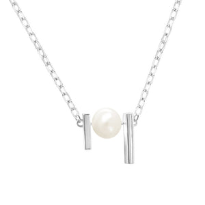 Small Silver Bar Clavicle Chain setting