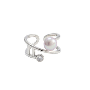 simple twisted pearl ring setting