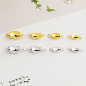 S925 Sterling Silver Ingot Buckle for DIY Bracelet & Necklace, 4 Sizes