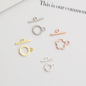 S925 Sterling Silver Flower OT Clasp