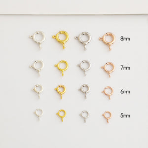 10pcs 5-8mm S925 Sterling Silver Open Spring Buckle