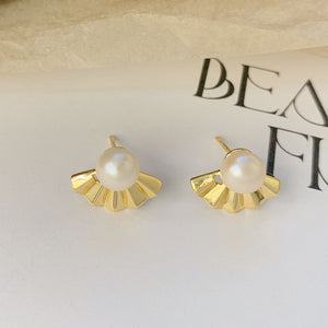 classical fan-shaped earrings settings