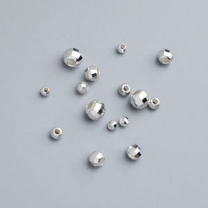 10pcs 2.5-5mm S925 Sterling Silver Faceted Spacer Beads