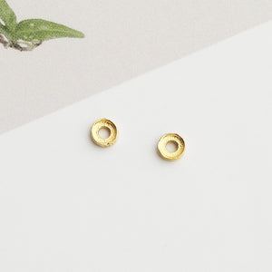 10pcs S925 Sterling Silver Gold-Plated Mini Round Spacer Beads