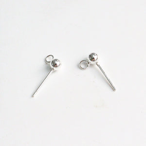 10pcs S925 Sterling Silver Open and Closed Hoop Round Bead Earring Post