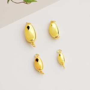 S925 Sterling Silver Ingot Buckle for DIY Bracelet & Necklace, 4 Sizes