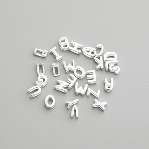 S925 Sterling Silver Alphabet Spacer Beads for DIY Bracelet Making