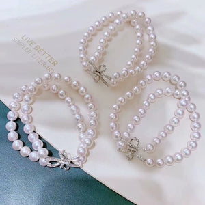 S925 Sterling Silver Bowtie Double Row Clasp