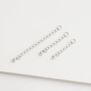 S925 Sterling Silver Extension Chain, Tail Chain DIY Bead Accessories 2.5-5cm