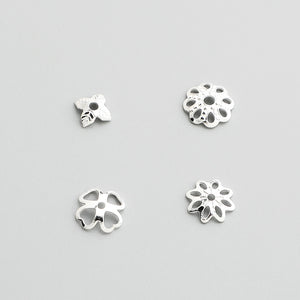 S925 Sterling Silver Flower Bead Caps for DIY Crystal Bracelets