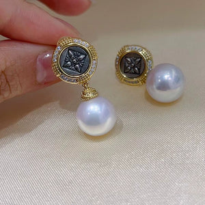 S925 Sterling Silver Gold Coin Earring Setting