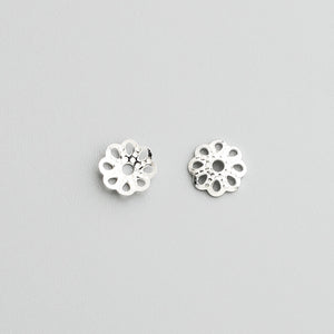 S925 Sterling Silver Flower Bead Caps for DIY Crystal Bracelets