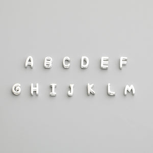 S925 Sterling Silver Alphabet Spacer Beads for DIY Bracelet Making